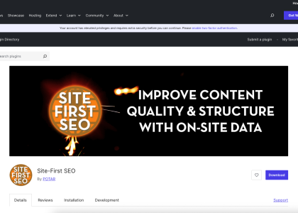 Site-First SEO available on WordPress