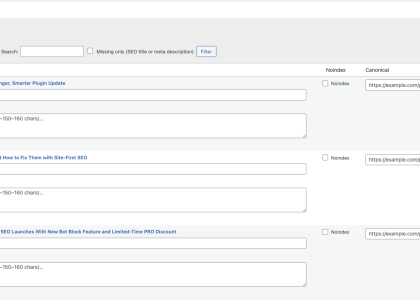 Titles and Meta module settings page